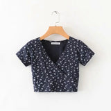 Dropshipping Crop Top 2020 Brandy Melville Shirt Female Short Sleeve Tops V-Neck Vest Women Tops Women 2020 Brandy Melville Tops